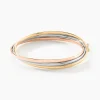 Bracelet Jonc Catalin 3 Fils Flexibles Or Tricolore