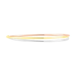 Bracelet Jonc Catalin 3 Fils Entrelaces Or Tricolore