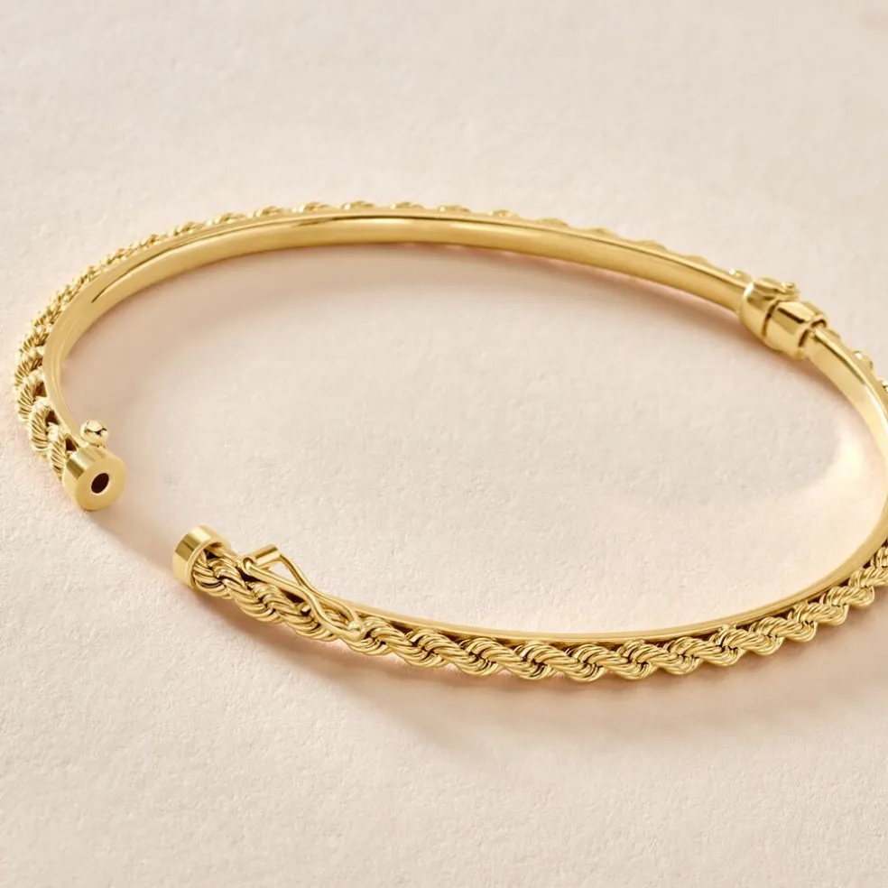 Bracelet Jonc Cordeline Or Jaune