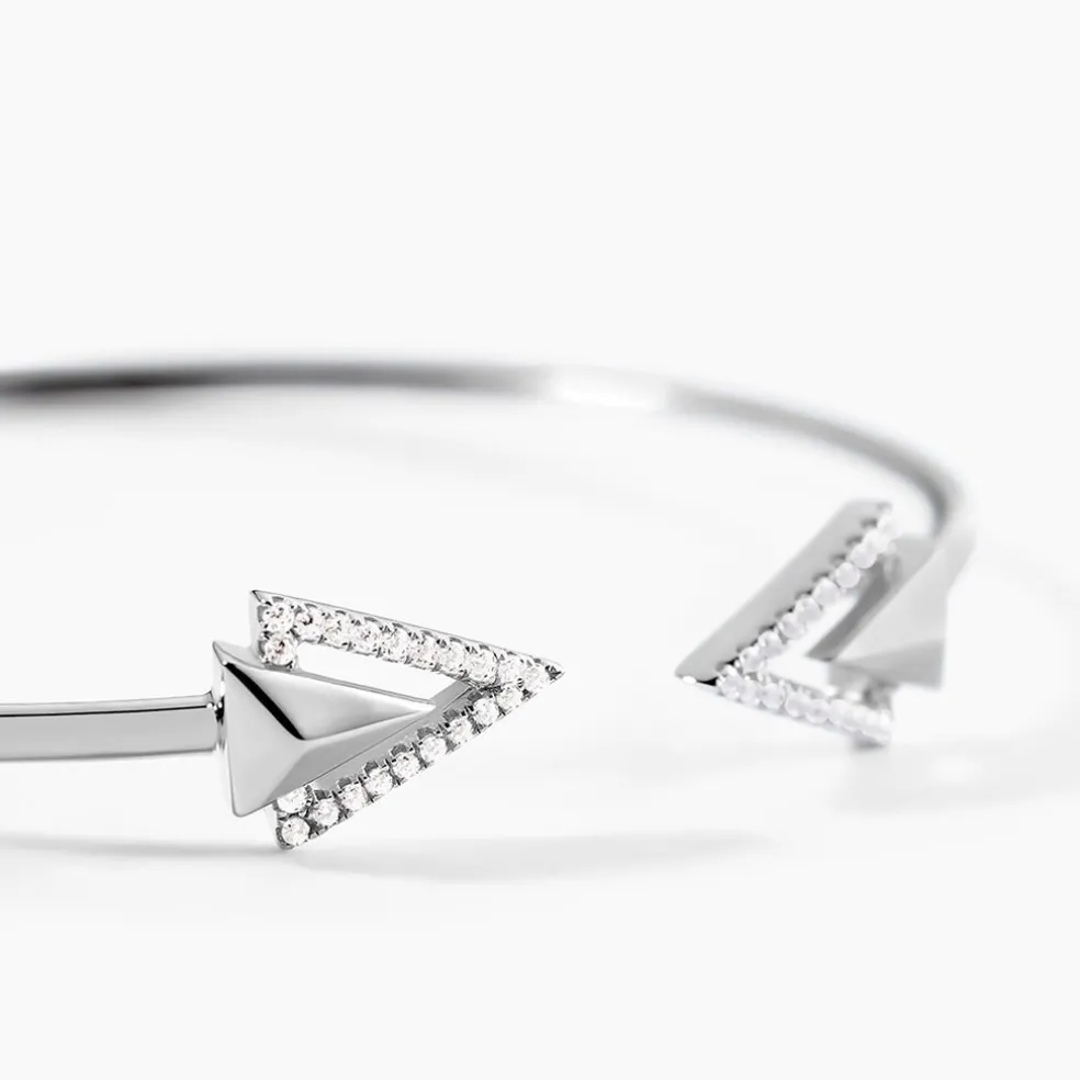 Bracelet Jonc Deva Argent Blanc Oxyde De Zirconium