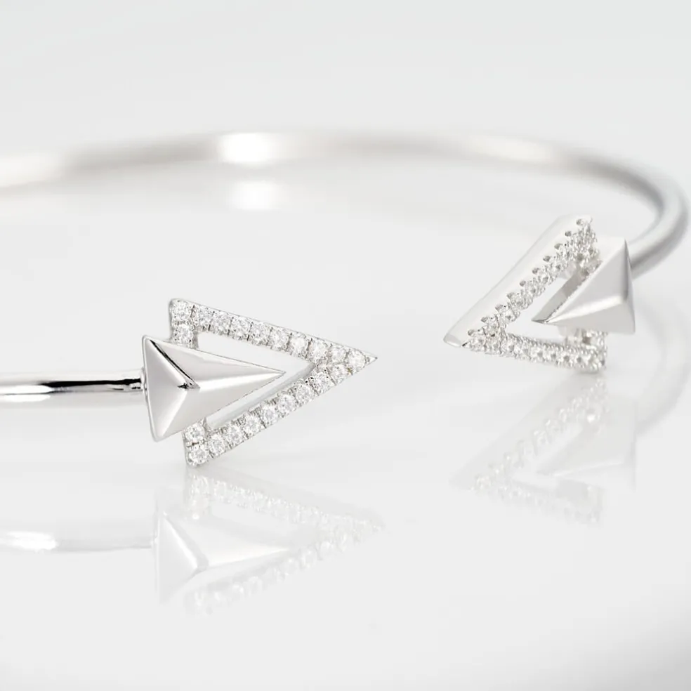Bracelet Jonc Deva Argent Blanc Oxyde De Zirconium