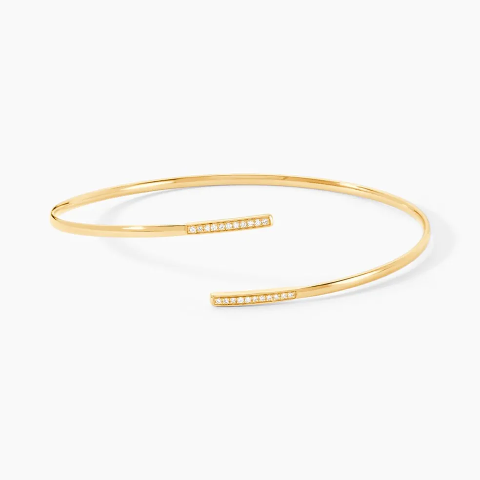 Bracelet Jonc Halldora Or Jaune Diamant