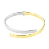 Bracelet Jonc Loise 2 Fils Carres Or Bicolore