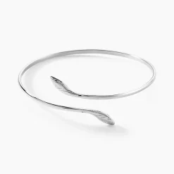 Bracelet Jonc Maisha Argent Blanc