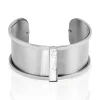 Bracelet Jonc Melvyna Acier Blanc Pierre De Synthese