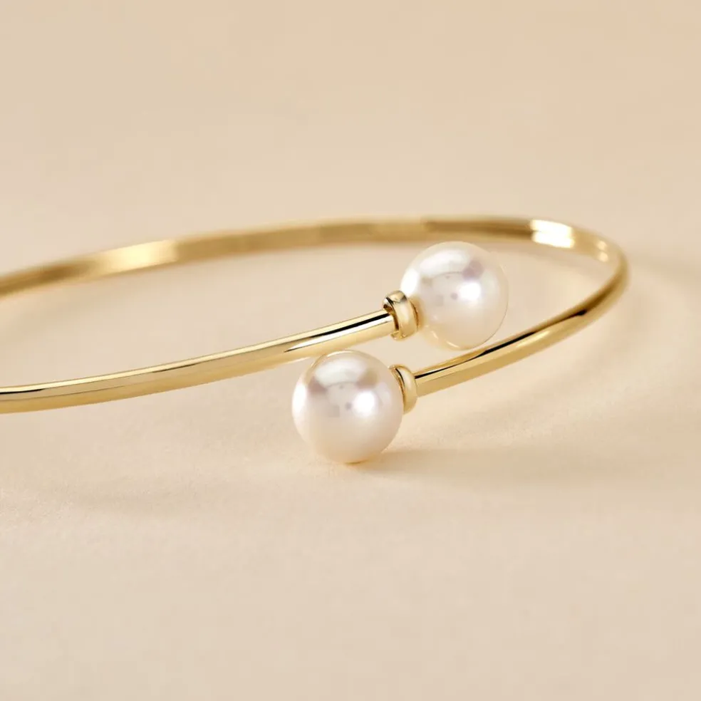 Bracelet Jonc Sammy Or Jaune Perle De Culture