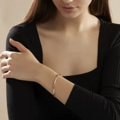 Bracelet Jonc Xylina Fil Rond Lisse Or Jaune