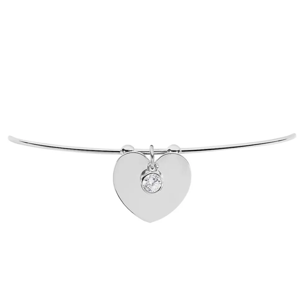 Bracelet Jonc Ylla Argent Blanc Oxyde De Zirconium