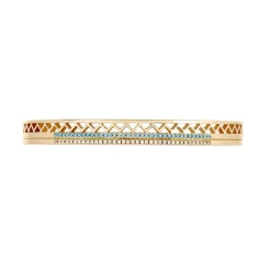 Bracelet Jonc Zoila Plaqué Or Pierre De Synthese Et Oxyde
