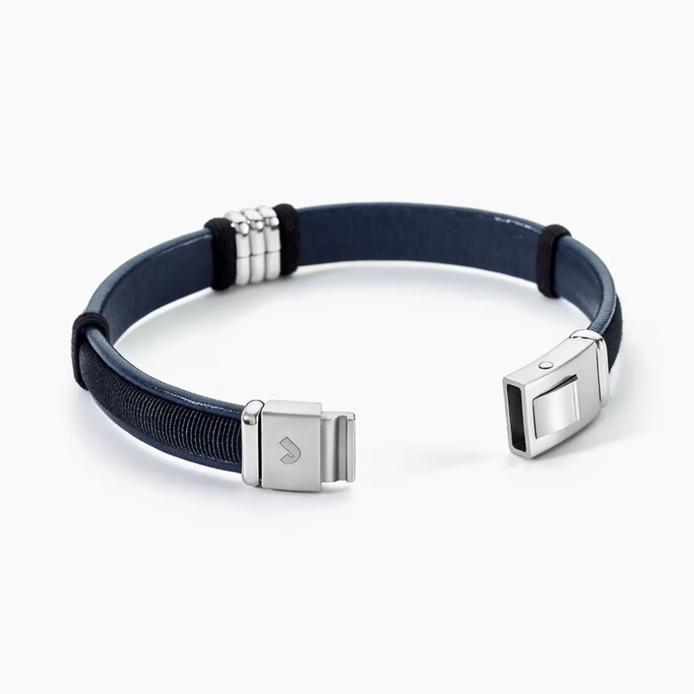 Bracelet Jourdan Orso Cuir Bleu