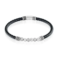 Bracelet Jourdan Pheonix Cuir Noir