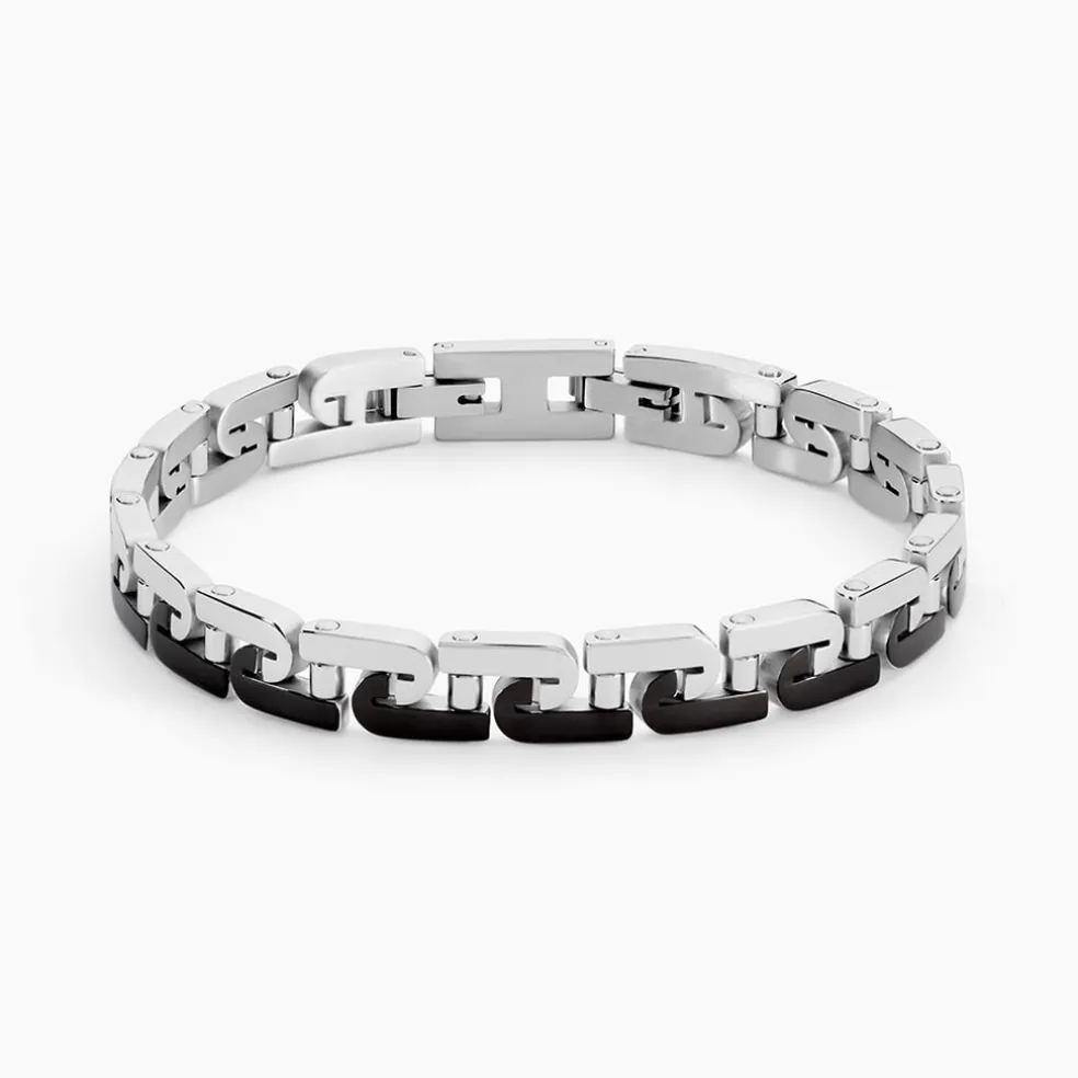 Bracelet Jourdan Wild Acier Blanc Et Noir
