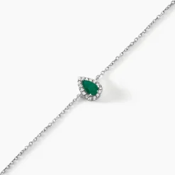 Bracelet Juliettina Or Blanc Emeraude Et Diamant