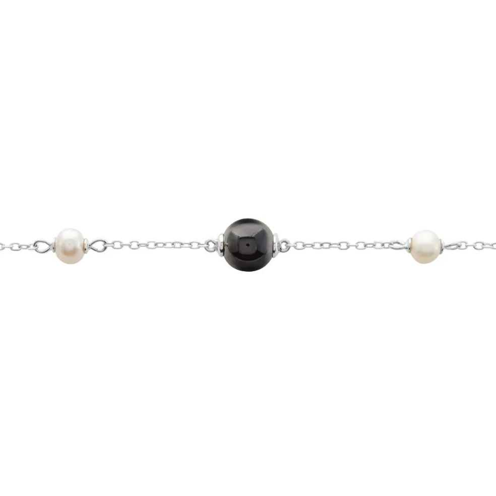 Bracelet Lucia Cera Argent Blanc Perle De Culture Et Céramique