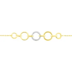 Bracelet Lutzele Or Bicolore Oxyde De Zirconium