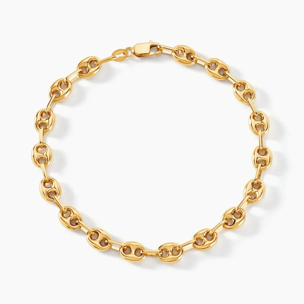 Bracelet Maille Dami Maille Grain De Café Or Jaune
