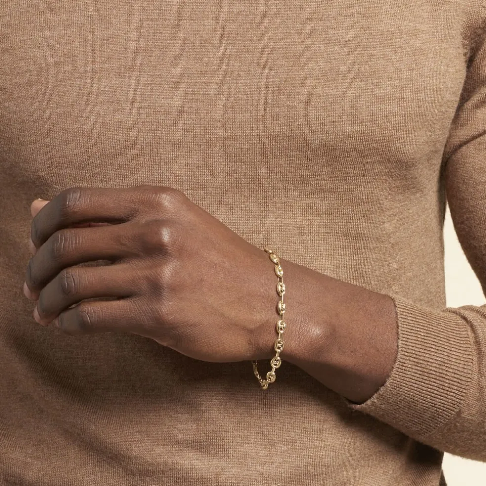 Bracelet Maille Dami Maille Grain De Café Or Jaune