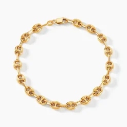 Bracelet Maille Dami Maille Grain De Café Or Jaune