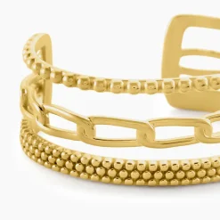 Bracelet Manchette Elain Acier Jaune