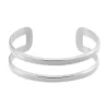 Bracelet Manchette Lisie Acier Blanc