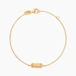 Bracelet Manua Plaqué Or Jaune Oxyde De Zirconium