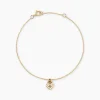 Bracelet Mi Or Jaune Oxyde De Zirconium