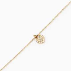Bracelet Mi Or Jaune Oxyde De Zirconium