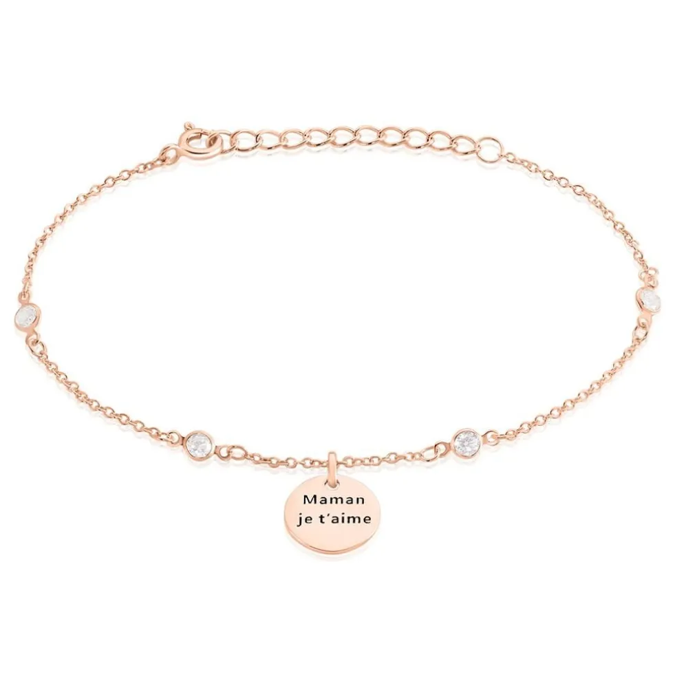 Bracelet Moa Argent Rose Oxyde De Zirconium