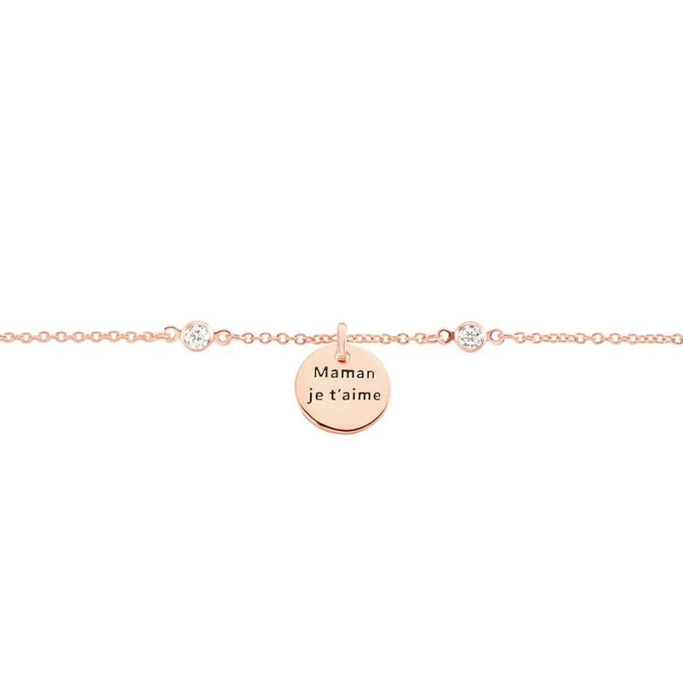 Bracelet Moa Argent Rose Oxyde De Zirconium