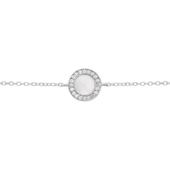 Bracelet Nawala Argent Blanc Oxyde De Zirconium Et Nacre