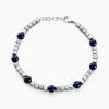 Bracelet Ole Acier Blanc Lapis Lazuli Hématite