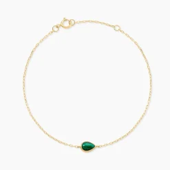 Bracelet Ondée Or Jaune Malachite