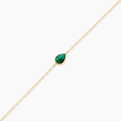 Bracelet Ondée Or Jaune Malachite