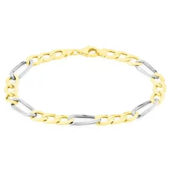 Bracelet Or Bicolore Maille Alternée