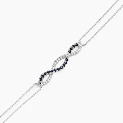 Bracelet Or Blanc Maury Saphirs Diamants