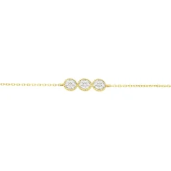 Bracelet Or Jaune Caleb Oxydes De Zirconium