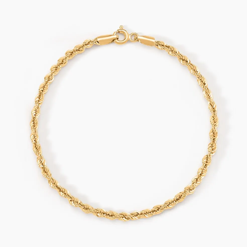 Bracelet Or Jaune Maille Corde