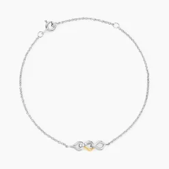 Bracelet Or Jaune Oxyde De Zirconium