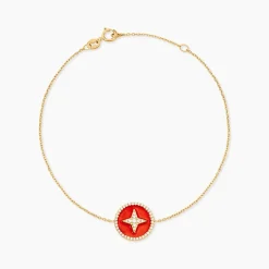Bracelet Or Jaune Sweet Rosace Oxyde Zirconium