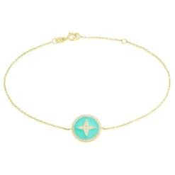 Bracelet Or Jaune Sweet Rosace Oxyde De Zirconium