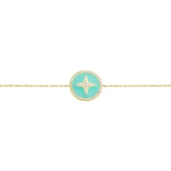 Bracelet Or Jaune Sweet Rosace Oxyde De Zirconium