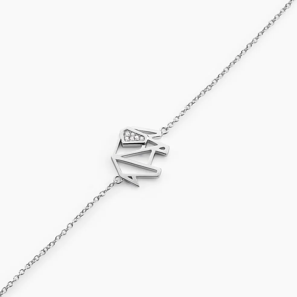 Bracelet Origami Argent Blanc Oxyde De Zirconium