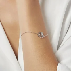 Bracelet Origami Argent Blanc Oxyde De Zirconium