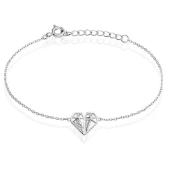 Bracelet Origami Argent Blanc Oxyde De Zirconium