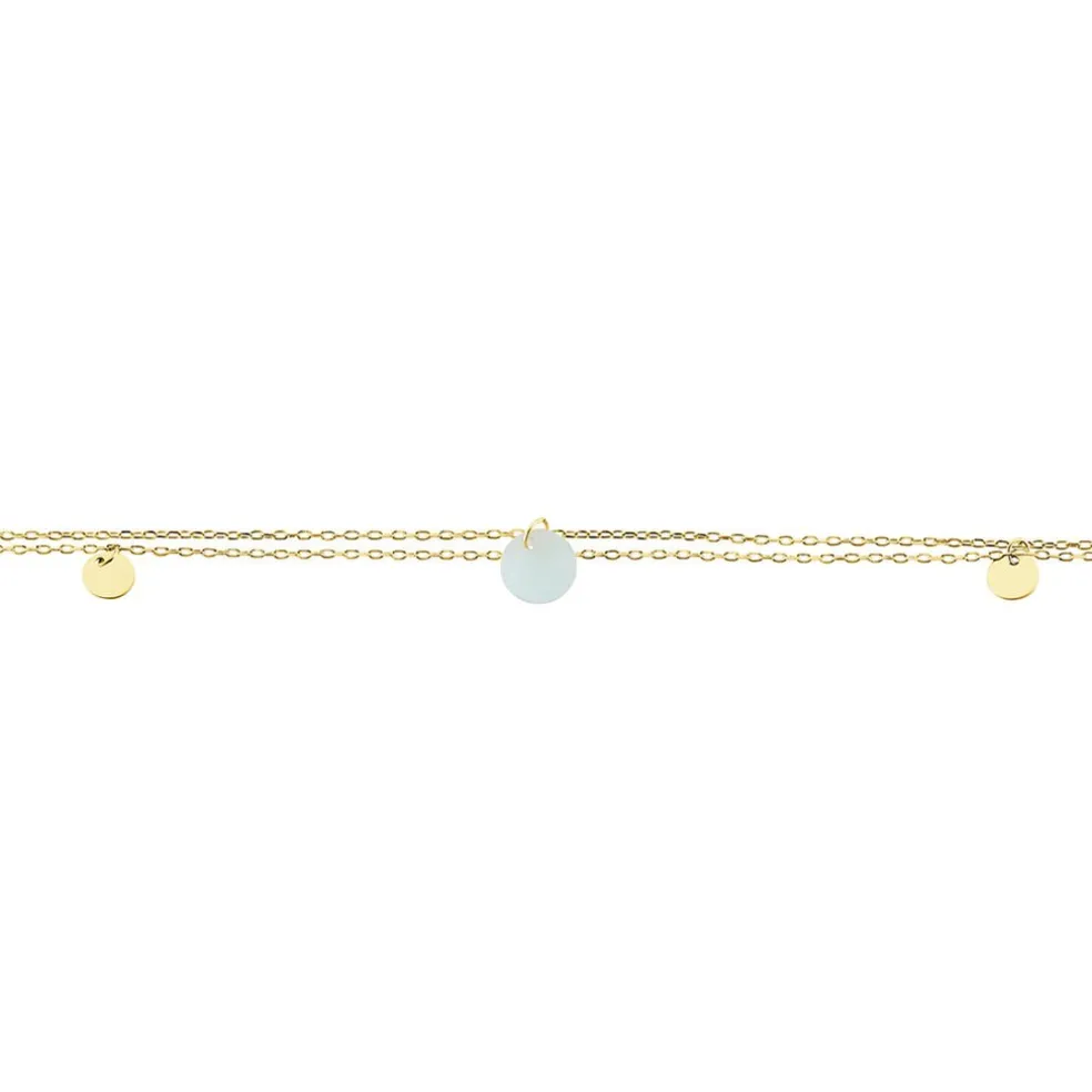 Bracelet Pampilles Colorées Or Jaune Amazonite