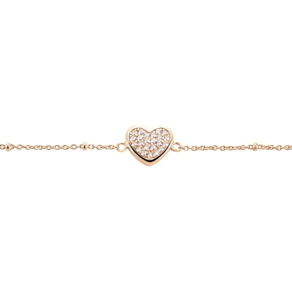 Bracelet Pascual Argent Met Rose Oxyde De Zirconium