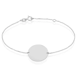 Bracelet Pastille Gravable Or Blanc
