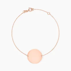 Bracelet Pastille Gravable Or Rose