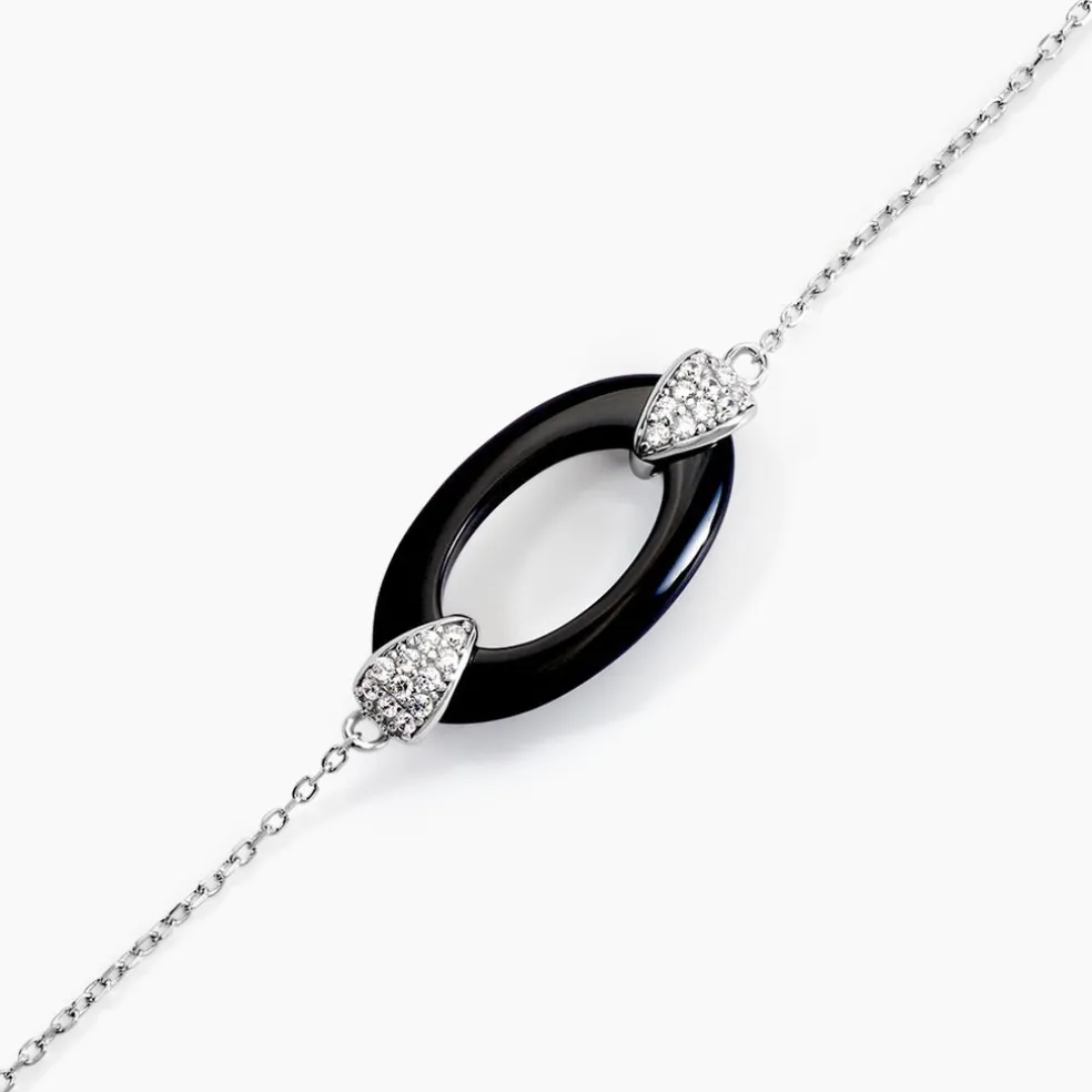 Bracelet Peer Argent Blanc Oxyde De Zirconium