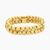 Bracelet Perles Solaires Acier Jaune